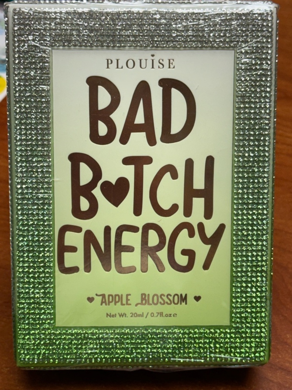 P. Louise Bad B Energy Lip.  “Apple Blossom” Green Crystal Accent